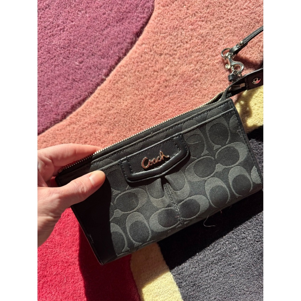 Coach Black Signature Wristlet